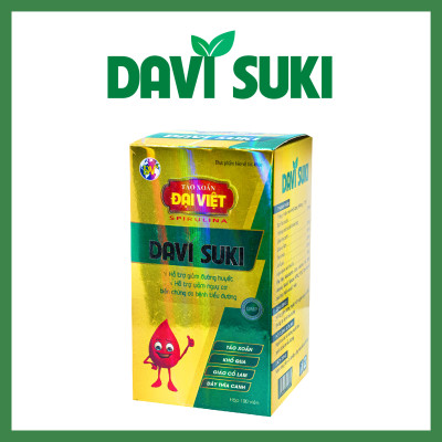 Tảo xoắn Đại Việt Thực phẩm bảo vệ sức khỏe Davi Suki Viên uống Spirulina cao cấp hỗ trợ chuyển hóa đường DV29