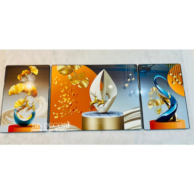 (CÓ ẢNH THẬT)Tranh treo tường cách điệu núi non hùng vĩ  bo viền trang trí decor phòng khách, lám quà tân gia kèm đinh treo