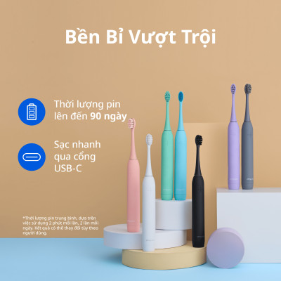 [Chính Hãng] Combo 3 Đầu Bàn Chải Điện Thay Thế Zenyum Sonic MỚI 2.0 - Công Nghệ Singapore - Đen