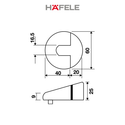 Chặn Cửa Kẽm Mạ Nikel Mờ Hafele - 489.70.260 (Hàng chính hãng)