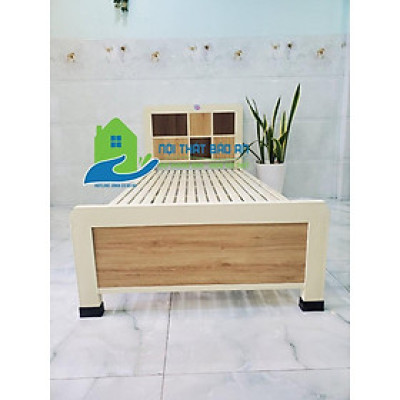 Giường sắt kiểu gỗ kích thước ngang 1M2 dài 2M – GS46 mẫu đơn giản, tiện dụng, dễ dàng tháo ráp di chuyển.