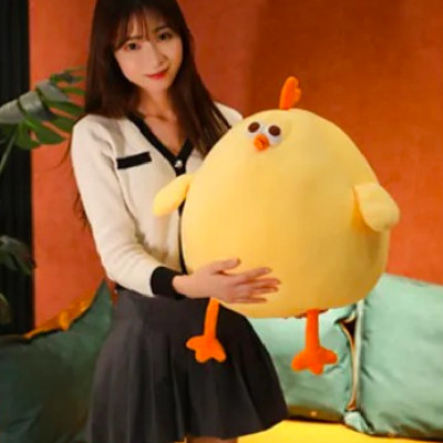 Thú nhồi bông gà tròn vo êm mịn - Size từ 45cm đến 60cm- Quà tặng gấu bông gà mặt thộn dễ thương - Gối ôm mềm mịn cho bé.