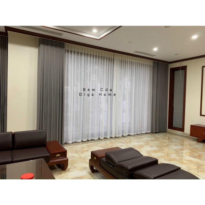 Rèm Trang Trí Cửa Sổ,Cản Nắng- Hoạ Tiết Trơn - Màu Xám Khói, NHIỀU KÍCH THƯƠC, CÓ SẴN
