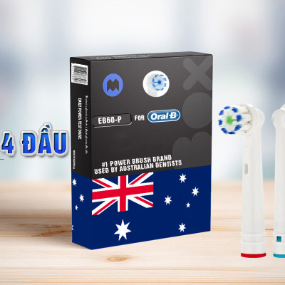 Cho máy Oral B Braun, bộ 4 Đầu Bàn Chải đánh răng điện thay thế MIHOCO EB60-P New Gum Care, sợi cước siêu mềm, cho răng lợi nhạy cảm