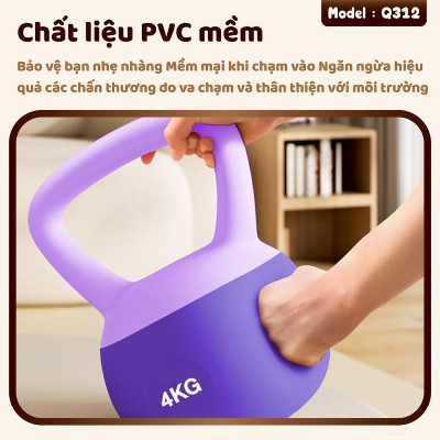 BG Tạ Bình Q312 - 4KG Cao Su Mềm, chuông Ấm, Tạ Ấm