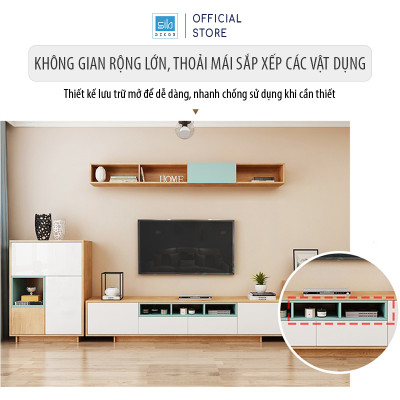 Set Kệ Tivi, Bàn Trà, Tủ gỗ, Kệ Treo Tường Hiện Đại Đa Màu Sắc Thương Hiệu SIB Decor TV81