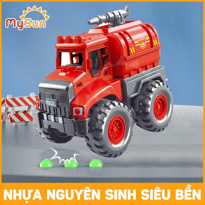 Bộ xe đồ chơi CÔNG TRÌNH cho bé trai mô hình Cần cẩu, Xe Ben, Xe Tải, Trộn bê tông – MySun