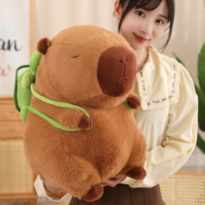 Thú nhồi bông Capybara đội nón sinh nhật có dòng chữ Happy everyday - Size từ 35cm đến 85cm - Quà tặng gấu bông chuột lang đeo nơ dễ thương.