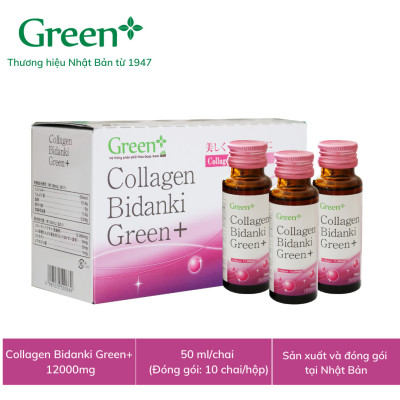Nước uống Collagen Nhật Bản - Collagen Bidanki Green+ đẹp da, chống lão hóa