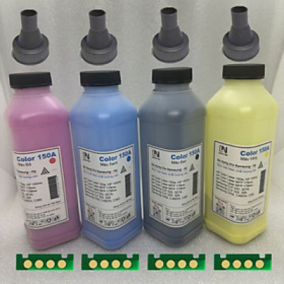 Mực nạp LN 150A BK, C, Y, M + Chíp và Phễu dùng cho Máy in Hp 150nw/ 178nw/ 179fnw trọng lượng 50g - Hàng chính hãng