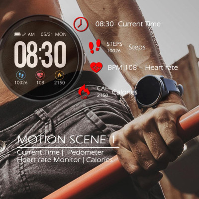 1.3 Inch Screen BT 4.0 Smart Watch Smart Fitness Tracker Activity Tracker Watch Smart Fitness IP67 Waterproof Watch