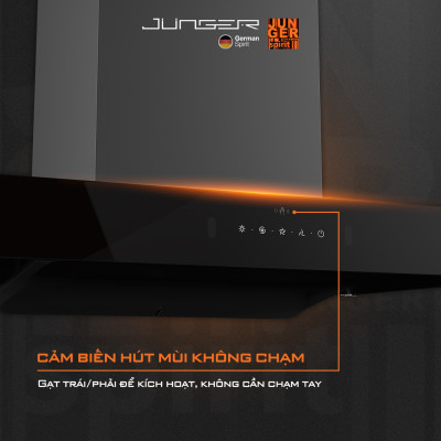 Hút mùi Junger HRJ-901 Vẫy tay cảm ứng Công suất 1600m3/h Hàng Chính Hãng Bảo Hành 12 Tháng