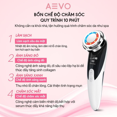 Máy massage mặt cầm tay AEVO UltraCare 4 in 1đẩy tinh chất giúp thẩm thấu tinh chất nuôi dưỡng phục hồi trẻ hóa làn da