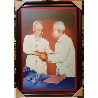 TRANH IN DẦU CAO CẤP -BÁC HỒ & BÁC TÔN ( KT60*80cm)