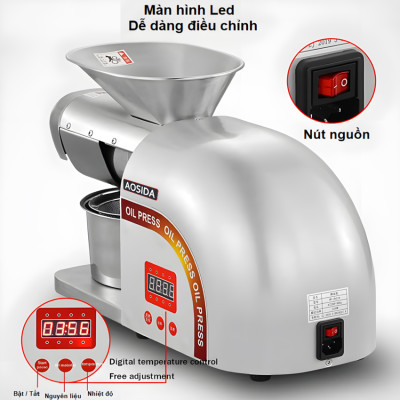 Máy ép dầu gia đình AOSIDA WF-ZN168 Thương hiệu Anh Quốc với Công suất cực lớn 1800W, Ép 6-8kg/giờ - Hàng Nhập Khẩu