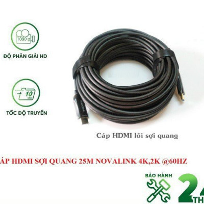Cáp HDMI 2.0 sợi quang Nova dài 20m, 25m, 30M độ phân giải 4K @60Hz HDR chính hãng 