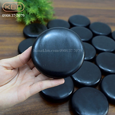 10 Viên Đá Nóng Tròn, Oval Giữ Nóng Lâu - 8x8, 6x8cm - Đá Nóng Núi Lửa Bazan Massage Spa