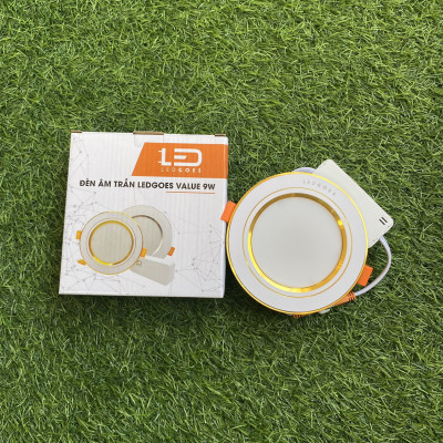 Đèn LED Âm trần đổi màu 9W LEDGOES - Đèn Downlight 3 chế độ ánh sáng, Lỗ khoét Phi 90