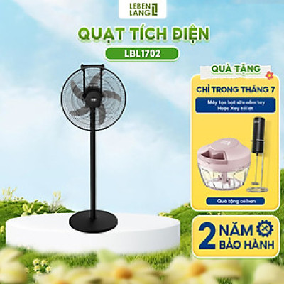 Quạt tích điện Lebenlang LBL1702, quạt cây có điều khiển 5in1, 35W, sạc từ 4-6h, 5 tốc độ gió, bảo hành 2 năm – hàng chính hãng