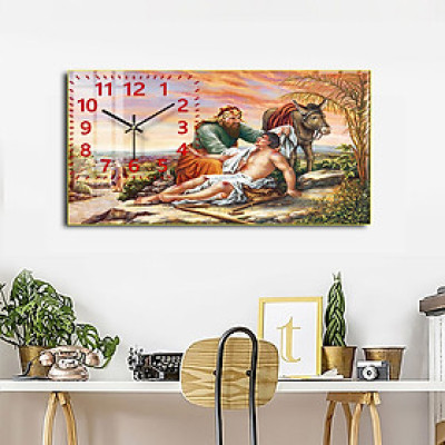 Đồng Hồ Tráng Gương Treo Tường Sang Trọng - Tranh Công Giáo Chúa Giê Su Đẹp