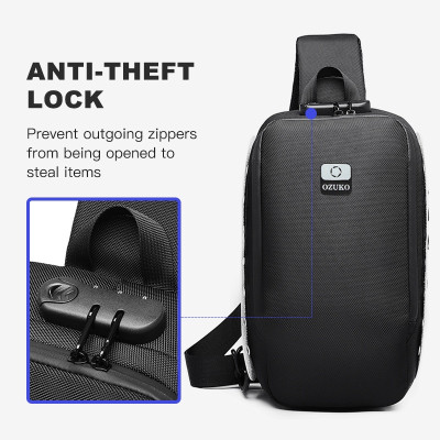 Túi đeo chéo Ozuko phản quang chống thấm nước chống trộm thời trang dành cho thanh thiếu niên