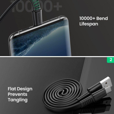 Ugreen UG70637US332TK 2M màu đen Cáp sạc và truyền dữ liệu usb A sang type c 2.0 - HÀNG CHÍNH HÃNG