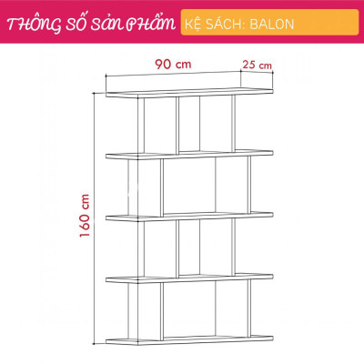 Giá sách hiện đại gỗ công nghiệp SMLIFE Balon