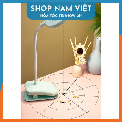 Đèn Bàn LED Kẹp Đầu Giường Đọc Sách Chống Cận Pin Sạc