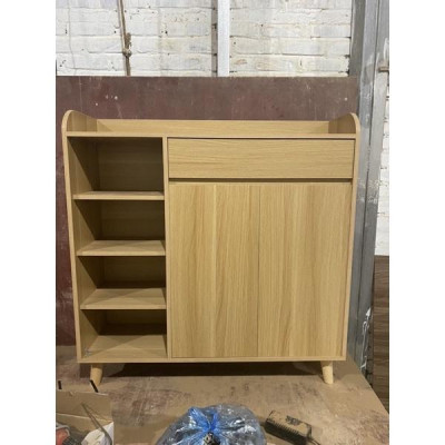 tủ giày dép gỗ công nghiệp dài 1m x sâu 30 x cao 104 chân gỗ sồi giá tại xưởng