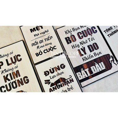 (ẢNH THẬT) Tranh treo tường văn phòng bộ 5 tấm có sẵn khung kèm đinh treo