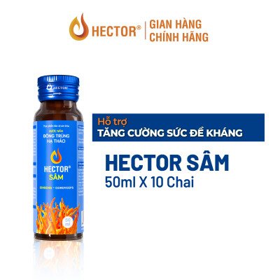Bộ 2 Hộp 10 Chai Nước Nấm Đông Trùng Hạ Thảo HECTOR Sâm tăng cường đề kháng, bồi bổ cơ thể  (20x50ml)
