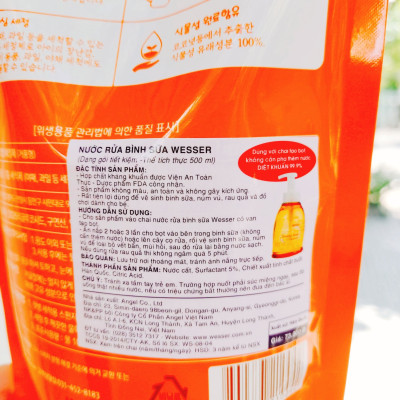 Nước rửa bình sữa Wesser (gói)