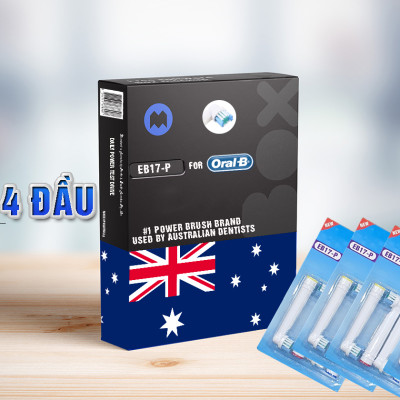 Cho máy Oral B Braun, bộ 4 Đầu Bàn Chải đánh răng điện thay thế MIHOCO EB17-P 