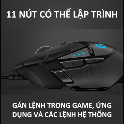 Chuột game hiệu suất cao Logitech G502 Hero RGB Lightsync - Hàng chính hãng