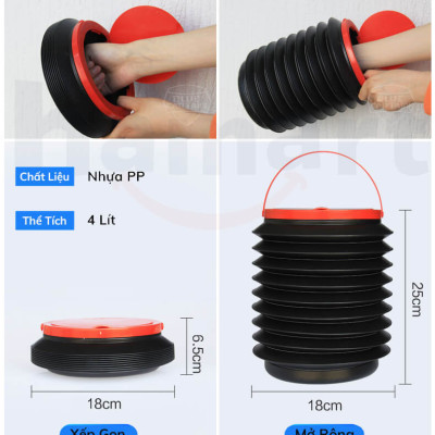 Thùng Rác Đa Năng Gấp Gọn Thùng Rác Để Ô Tô Dung Tích 4 Lít Tiện Dụng 