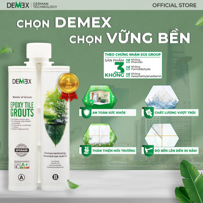 Combo Trọn Bộ Thi Công Keo Chà Ron DEMEX - Keo Epoxy 2 Thành Phần - Súng Bơm Keo Chà Ron DEMEX