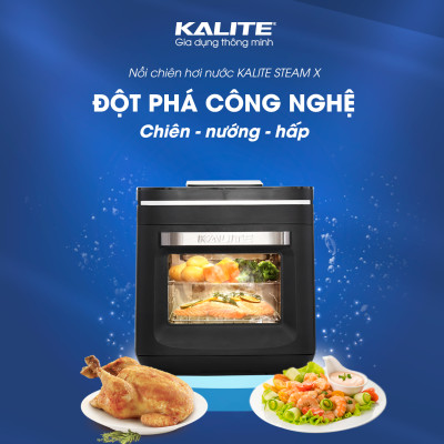 Nồi Chiên Hơi Nước Kalite Steam X Tiêu Chuẩn Châu Âu 9 Chương Trình Cài Sẵn Dung 15 Lít Công Suất 1635 W - Hàng Chính Hãng