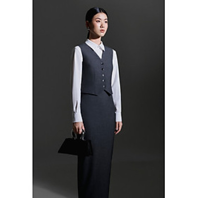 Set áo blazer kết hợp cùng áo gile & chân váy bút chì Zelda thiết kế cao cấp WHITE CHIC