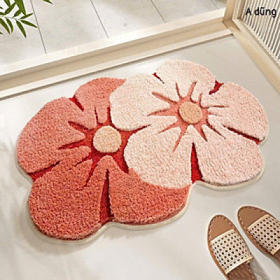 Thảm Chùi Chân, Lau Chân Lông Cừu Hình Hoa Quả Ngộ Nghĩnh 40x60cm- Thấm Nước Tốt - Phong Cách Vintag - Hàng Chính Hãng MINIIN