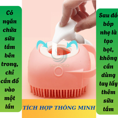 Bàn Chải Tắm Hình Thú Đáng Yêu Cho Bé – Chăm Sóc Da Nhẹ Nhàng Dụng Cụ Tắm Gội Silicon Đa Năng – Bóp Là Ra Bọt Cọ Tắm Silicon Tạo Bọt Có Hộp Đựng Xà Phòng Bàn Chải Massage Cơ Thể Silicon Mềm – Không Cần Tạo Bọt Tay