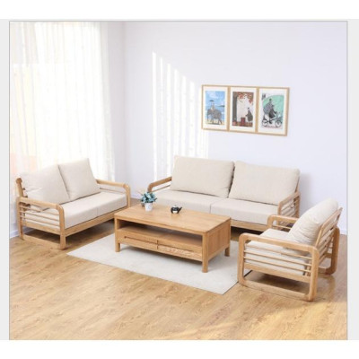 Combo sofa gỗ sồi và kệ tivi gỗ cao su đón Tết 2022