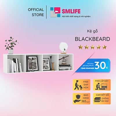 Giá sách bằng gỗ chất lượng cao và tiện dụng SMLIFE Blackbeard