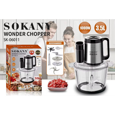 Máy xay đa năng 5in1 SOKANY SK-06011 dung tích 3.5L tích hợp xay, ép, cắt, thái vô cùng tiện lợi - HÀNG CHÍNH HÃNG