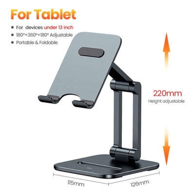 Đế giữ điện thoại/ Ipad Baseus Desktop Biaxial Foldable Metal Stand LUSZ- Hàng chính hãng