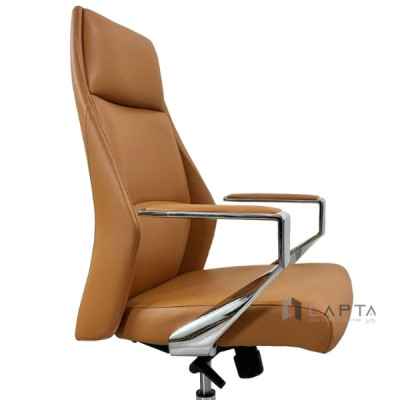 Ghế văn phòng Giám Đốc Nội thất Capta CM4498-P Ghế Lãnh đạo cao cấp nệm da pvc màu đen và nâu bò chân ghế hợp kim nhôm xoay nâng hạ độ cao tại tp hcm