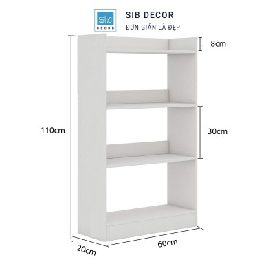 Kệ Sách Gỗ 4 Tầng SIB Decor KS2561 Thiết Kế Hiện Đại Dễ Lắp Ráp