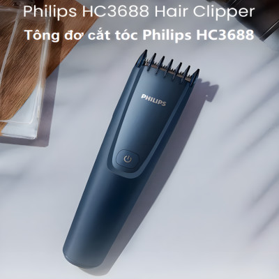 Tông đơ cắt tóc trẻ em, series 3000 đời mới. Thương hiệu Hà Lan cao cấp Philips - HC3688/15. Hàng Chính Hãng