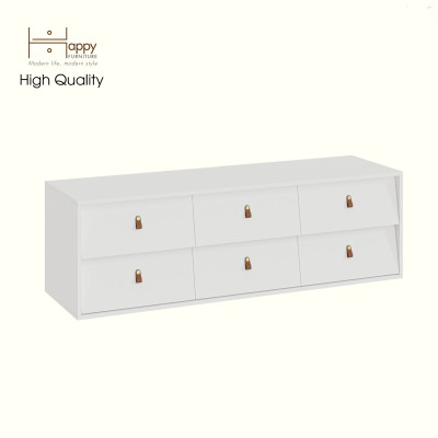 HAPPY FURNITURE , Tủ lưu trữ 6 ngăn kéo - CALYN , THK_315 , 150cm x 45cm x 47cm DxRxC