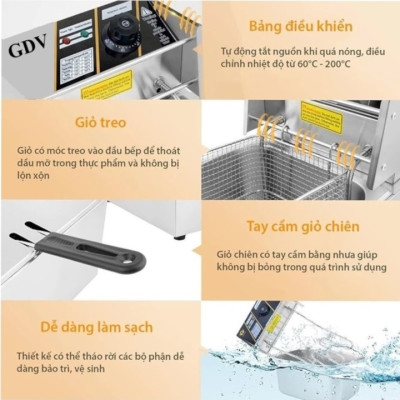 Nồi Chiên Nhúng Điện Ngập Dầu GDV Y06L (6 lít) - Hàng Chính Hãng