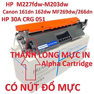 Hộp mực 051/30A Có Chip Dành cho Canon LBP 161DN 162DW MF269DW MF266DN -CÓ LỔ ĐỔ MỰC- Mực in HP Pro MFP M227fdn M227sdn M203dw M203dn | CÓ LỔ ĐỔ MỰC -Hàng chính hãng Alpha Cartridge